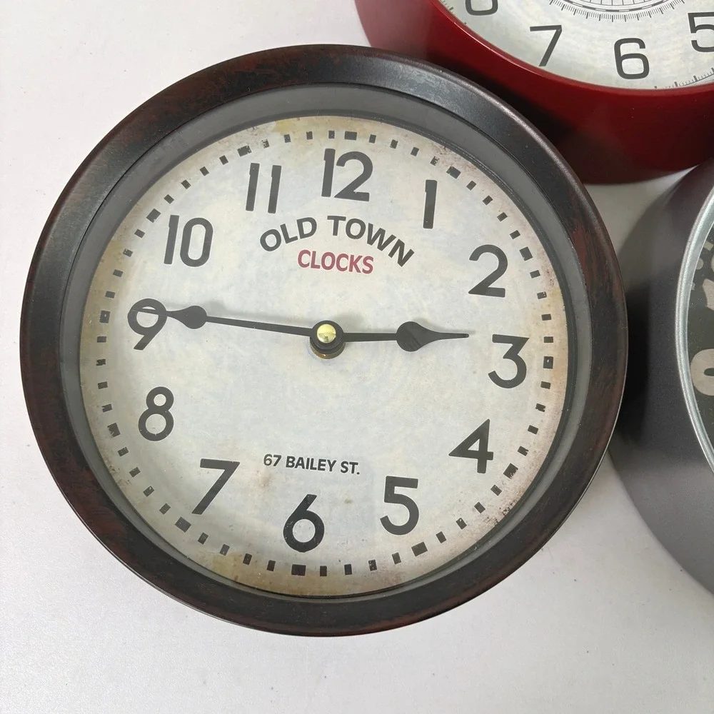 Wall Clock Set of 3 Vintage Style Paris Chocolate Decor Farmhouse Rustic